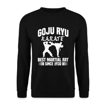 Goju Ryu Karate Best Kampfkunst Seit 1930 - Unisex Pullover - Schwarz - Vorne - Alina (178cm) & Michal (187cm)
