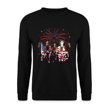 Ich Liebe Meinen Percheron An Die Scheune Und - Unisex Pullover - Schwarz - Vorne - Alina (178cm) & Michal (187cm)
