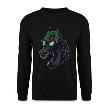 Ich Liebe Meinen Percheron An Die Scheune Und - Unisex Pullover - Schwarz - Vorne - Alina (178cm) & Michal (187cm)
