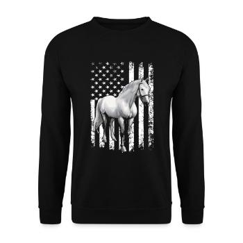 Ich Liebe Meinen Percheron An Die Scheune Und - Unisex Pullover - Schwarz - Vorne - Alina (178cm) & Michal (187cm)