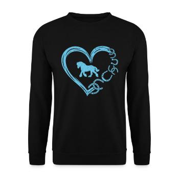 Ich Liebe Meinen Percheron An Die Scheune Und - Unisex Pullover - Schwarz - Vorne - Alina (178cm) & Michal (187cm)