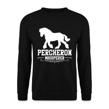 Cheval percheron Percheron Chuchoteur - Sweat-shirt Unisexe - noir - Devant - Alina (178cm) & Michal (187cm)