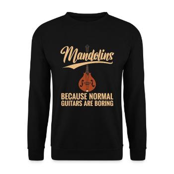 Mandolin, because normal guitars are boring - Unisex Sweatshirt - black - Front - Alina (178cm) & Michal (187cm)