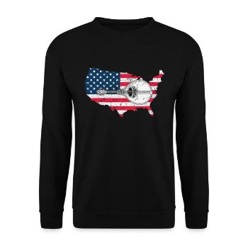 Mandolin, because normal guitars are boring - Unisex Sweatshirt - black - Front - Alina (178cm) & Michal (187cm)