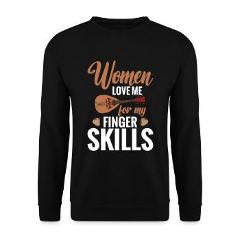 Mandolin Women Love Me For My - Unisex Sweatshirt - black - Front - Alina (178cm) & Michal (187cm)