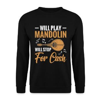 Werden Sie Kostenlos Mandoline Spielen, Wird Für - Unisex Pullover - Schwarz - Vorne - Alina (178cm) & Michal (187cm)
