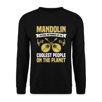 Mandolins Official Instrument of the Coolest - Unisex Sweatshirt - black - Front - Alina (178cm) & Michal (187cm)