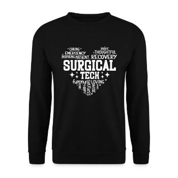 Chirurgische Technologie Ich Bringe Viel Auf Den - Unisex Pullover - Schwarz - Vorne - Alina (178cm) & Michal (187cm)