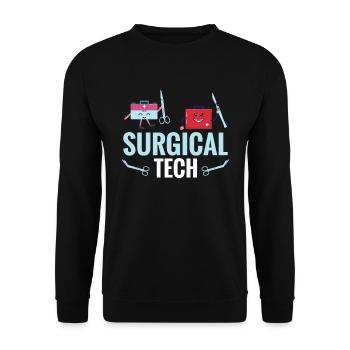 Chirurgische Technologie Ich Bringe Viel Auf Den - Unisex Pullover - Schwarz - Vorne - Alina (178cm) & Michal (187cm)