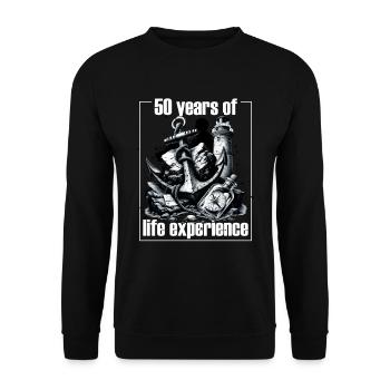 Anchor Lighthouse Compass 50th Birthday - Unisex Sweatshirt - black - Front - Alina (178cm) & Michal (187cm)