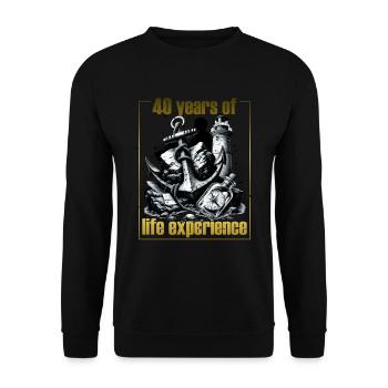 Anker Leuchtturm Kompass Geburtstag 40 - Unisex Pullover - Schwarz - Vorne - Alina (178cm) & Michal (187cm)