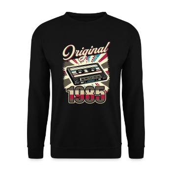 40th Birthday Man Woman 40 Years Decoration 1985 Retro - Unisex Sweatshirt - black - Front - Alina (178cm) & Michal (187cm)