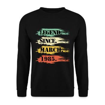 Anniversaire Design Légendaire Depuis Mars 1985 Rétro - Sweat-shirt Unisexe - noir - Devant - Alina (178cm) & Michal (187cm)
