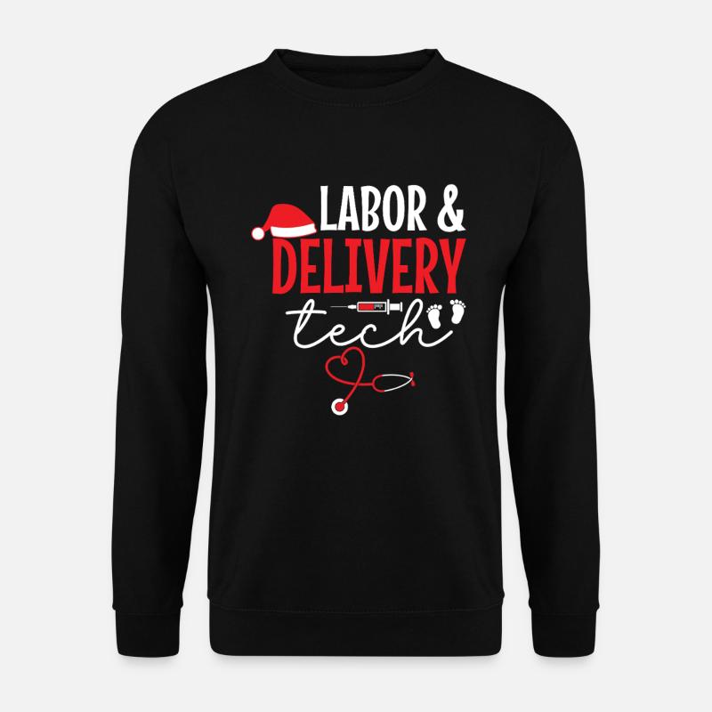 L&D Tech Weihnachtsmann Weihnachtsmütze - Unisex Pullover - Schwarz