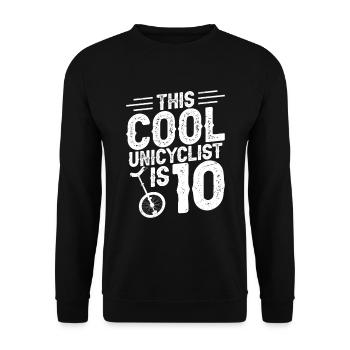 This cool unicyclist is 10 - Unisex Sweatshirt - black - Front - Alina (178cm) & Michal (187cm)