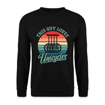 Dieser Typ Liebt Unicycles - Unisex Pullover - Schwarz - Vorne - Alina (178cm) & Michal (187cm)