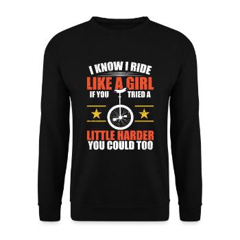 Je sais que je conduis comme une fille quand tu le fais - Sweat-shirt Unisexe - noir - Devant - Alina (178cm) & Michal (187cm)