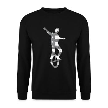 Dieser Typ Liebt Unicycles - Unisex Pullover - Schwarz - Vorne - Alina (178cm) & Michal (187cm)