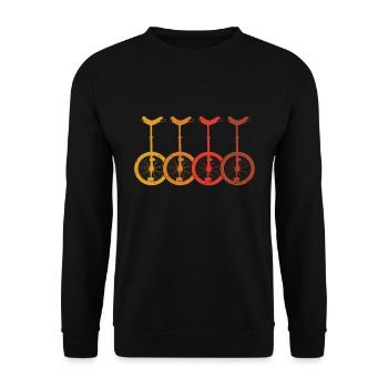 Dieser Typ Liebt Unicycles - Unisex Pullover - Schwarz - Vorne - Alina (178cm) & Michal (187cm)