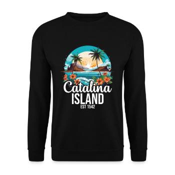 Catalina Island Birthday Crew - Unisex Pullover - Schwarz - Vorne - Alina (178cm) & Michal (187cm)