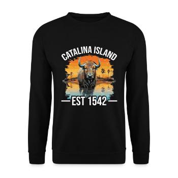 Catalina Island Birthday Crew - Unisex Pullover - Schwarz - Vorne - Alina (178cm) & Michal (187cm)
