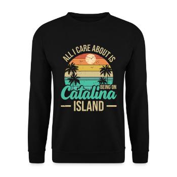 Alles, Was Mir Wichtig Ist, Ist Auf Catalina - Unisex Pullover - Schwarz - Vorne - Alina (178cm) & Michal (187cm)
