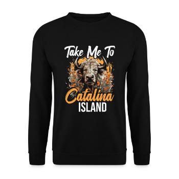 Bring Mich Zur Insel Catalina Beach - Unisex Pullover - Schwarz - Vorne - Alina (178cm) & Michal (187cm)