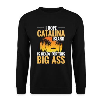 Ich Hoffe, Catalina Island Ist Bereit Für Diesen - Unisex Pullover - Schwarz - Vorne - Alina (178cm) & Michal (187cm)