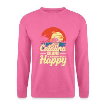 Catalina Island, Auf Der Jede Stunde Glücklich Ist - Unisex Pullover - Pink - Vorne