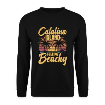 Catalina Island Fühlt Sich Strandig An - Unisex Pullover - Schwarz - Vorne - Alina (178cm) & Michal (187cm)