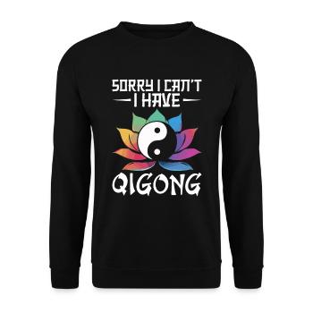 Sorry, I can't do that qigong - Unisex Sweatshirt - black - Front - Alina (178cm) & Michal (187cm)