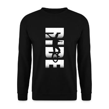 Ride Dieser Typ Liebt Unicycles - Unisex Pullover - Schwarz - Vorne - Alina (178cm) & Michal (187cm)
