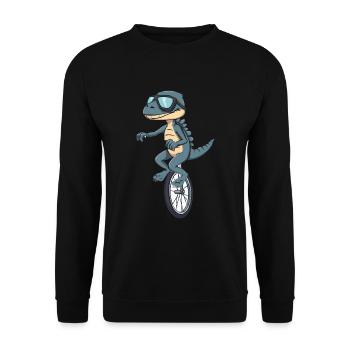 Ce gars adore les monocycles Dino - Sweat-shirt Unisexe - noir - Devant - Alina (178cm) & Michal (187cm)