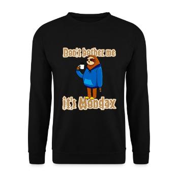Funny Sloth Design Monday Mood Work - Unisex Sweatshirt - black - Front - Alina (178cm) & Michal (187cm)