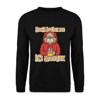 Funny Hangover Design Monday Mood Work - Unisex Sweatshirt - black - Front - Alina (178cm) & Michal (187cm)