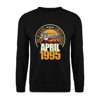 Great since April 1995 30th Birthday Saying 30 - Unisex Sweatshirt - black - Front - Alina (178cm) & Michal (187cm)