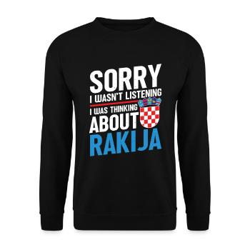 Sorry I didn't listen. I - Unisex Sweatshirt - black - Front - Alina (178cm) & Michal (187cm)