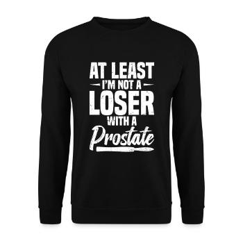 Zumindest Bin Ich Kein Verlierer Mit Einer - Unisex Pullover - Schwarz - Vorne - Alina (178cm) & Michal (187cm)