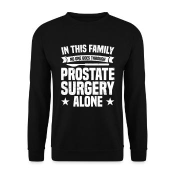 In this family, no one goes through a - Unisex Sweatshirt - black - Front - Alina (178cm) & Michal (187cm)
