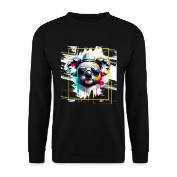 Koala Sonnenbrille - Tiermotiv Kunst Tier Koala - Unisex Pullover - Schwarz - Vorne - Alina (178cm) & Michal (187cm)