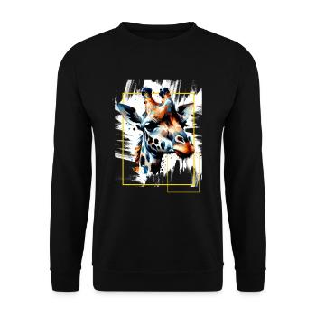 Giraffe Cool - Animal Art Animal Giraffe - Unisex Sweatshirt - black - Front - Alina (178cm) & Michal (187cm)