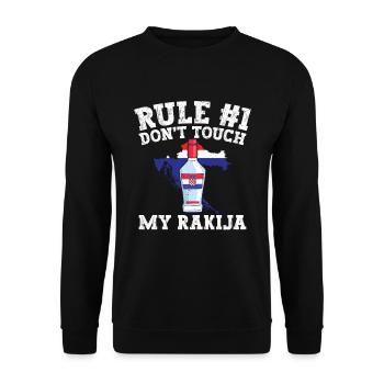 Rule No. 1: Don't touch my rakija - Unisex Sweatshirt - black - Front - Alina (178cm) & Michal (187cm)