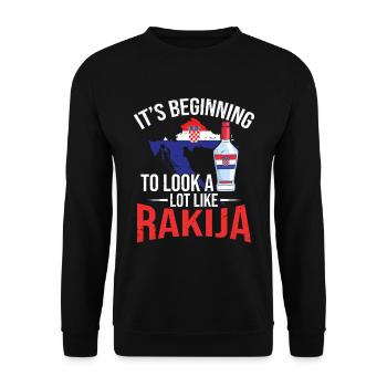 It's starting to look a lot like rakija - Unisex Sweatshirt - black - Front - Alina (178cm) & Michal (187cm)