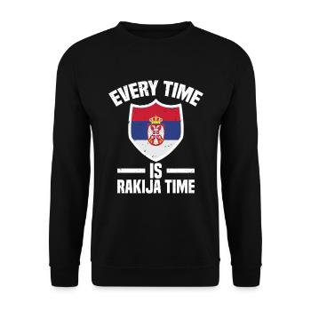 Every time it's rakija time - Unisex Sweatshirt - black - Front - Alina (178cm) & Michal (187cm)