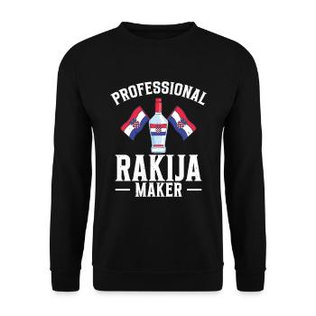 Professioneller Rakija -Hersteller - Unisex Pullover - Schwarz - Vorne - Alina (178cm) & Michal (187cm)