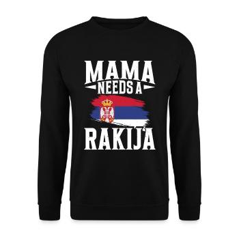 Mom needs a rakija - Unisex Sweatshirt - black - Front - Alina (178cm) & Michal (187cm)