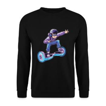 Life is better when you're hoverboard - Unisex Sweatshirt - black - Front - Alina (178cm) & Michal (187cm)