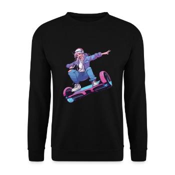 Life is better when you're hoverboard - Unisex Sweatshirt - black - Front - Alina (178cm) & Michal (187cm)