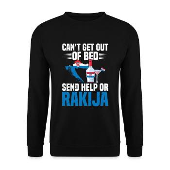 Can't get out of bed for help - Unisex Sweatshirt - black - Front - Alina (178cm) & Michal (187cm)