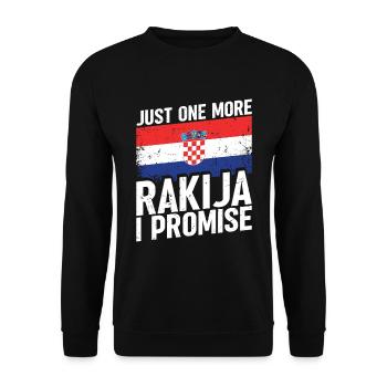 Nur Noch Ein Rakija Verspreche Ich - Unisex Pullover - Schwarz - Vorne - Alina (178cm) & Michal (187cm)